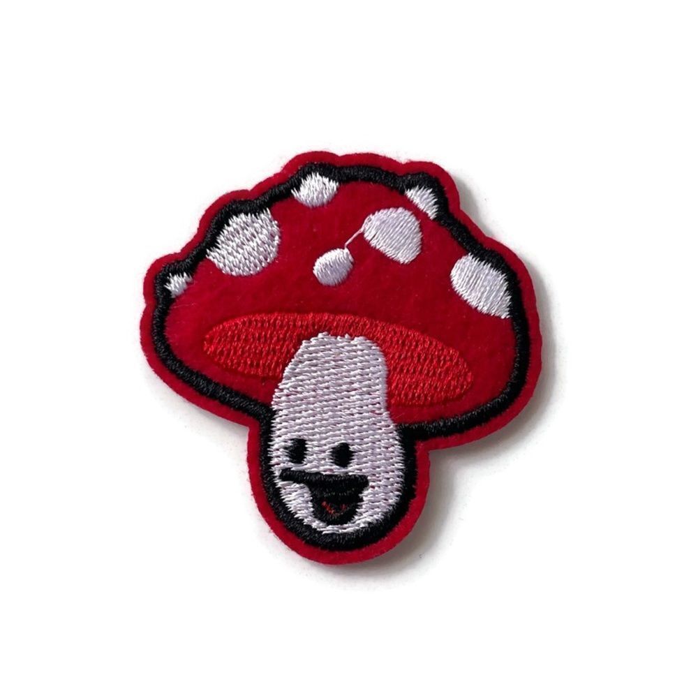 Happy Mushroom Shroom Embroidered Patch